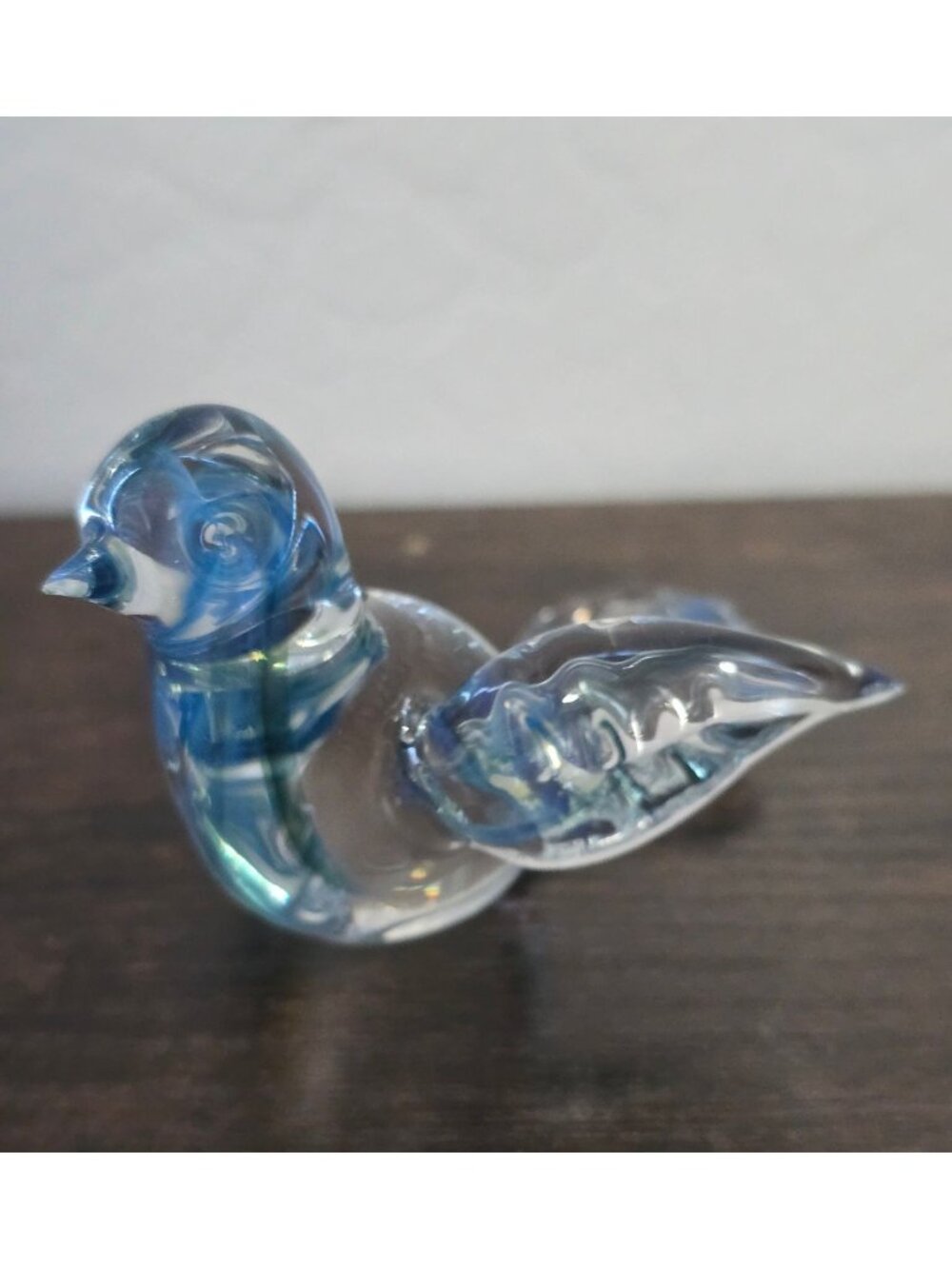 Set Of 3 Handblown Glass Bird Figurines - Multicolor Clear & Blue Designs - Picture 12 of 16